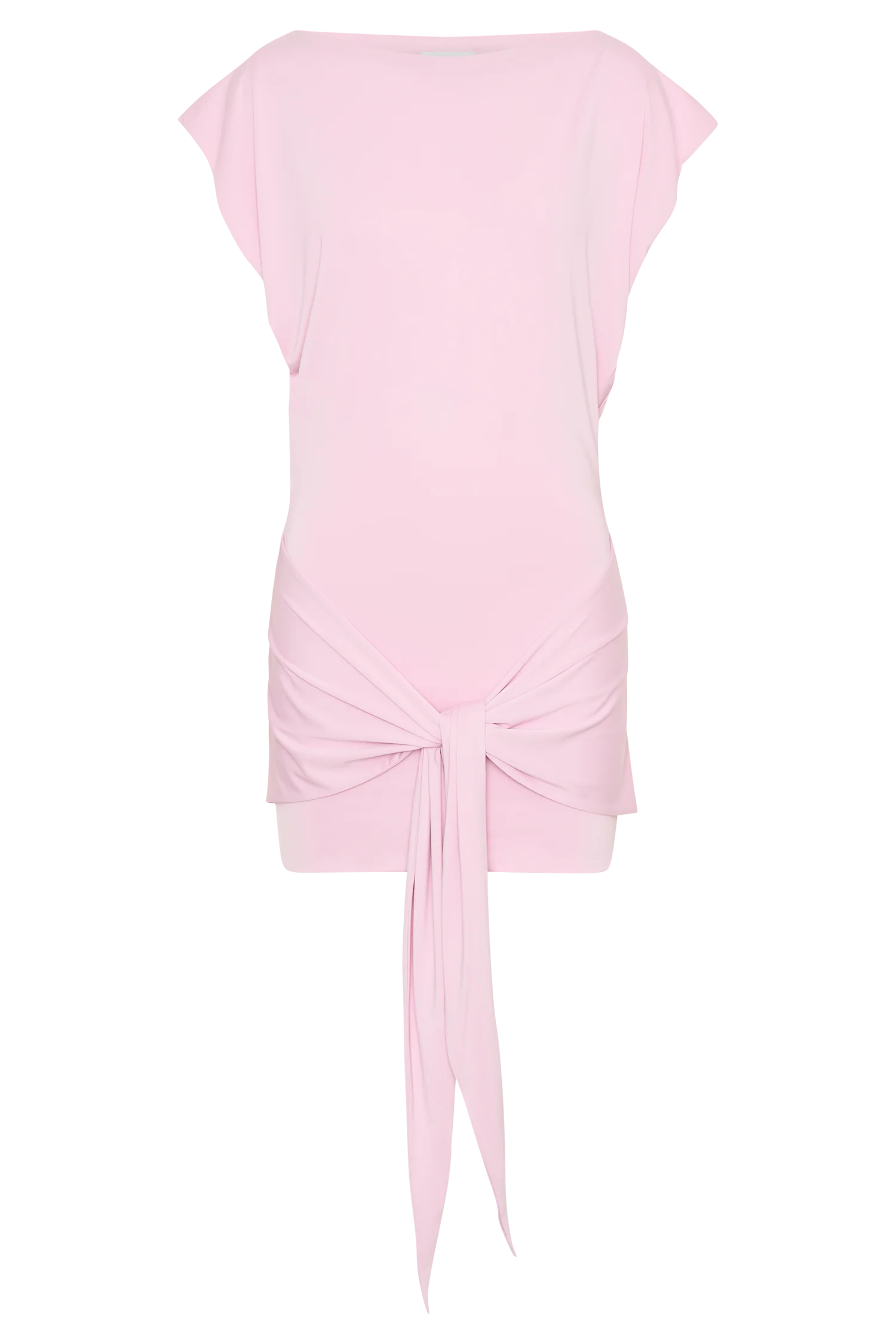 Maiara Shortsleeve Slinky Tie Mini Dress Pink
