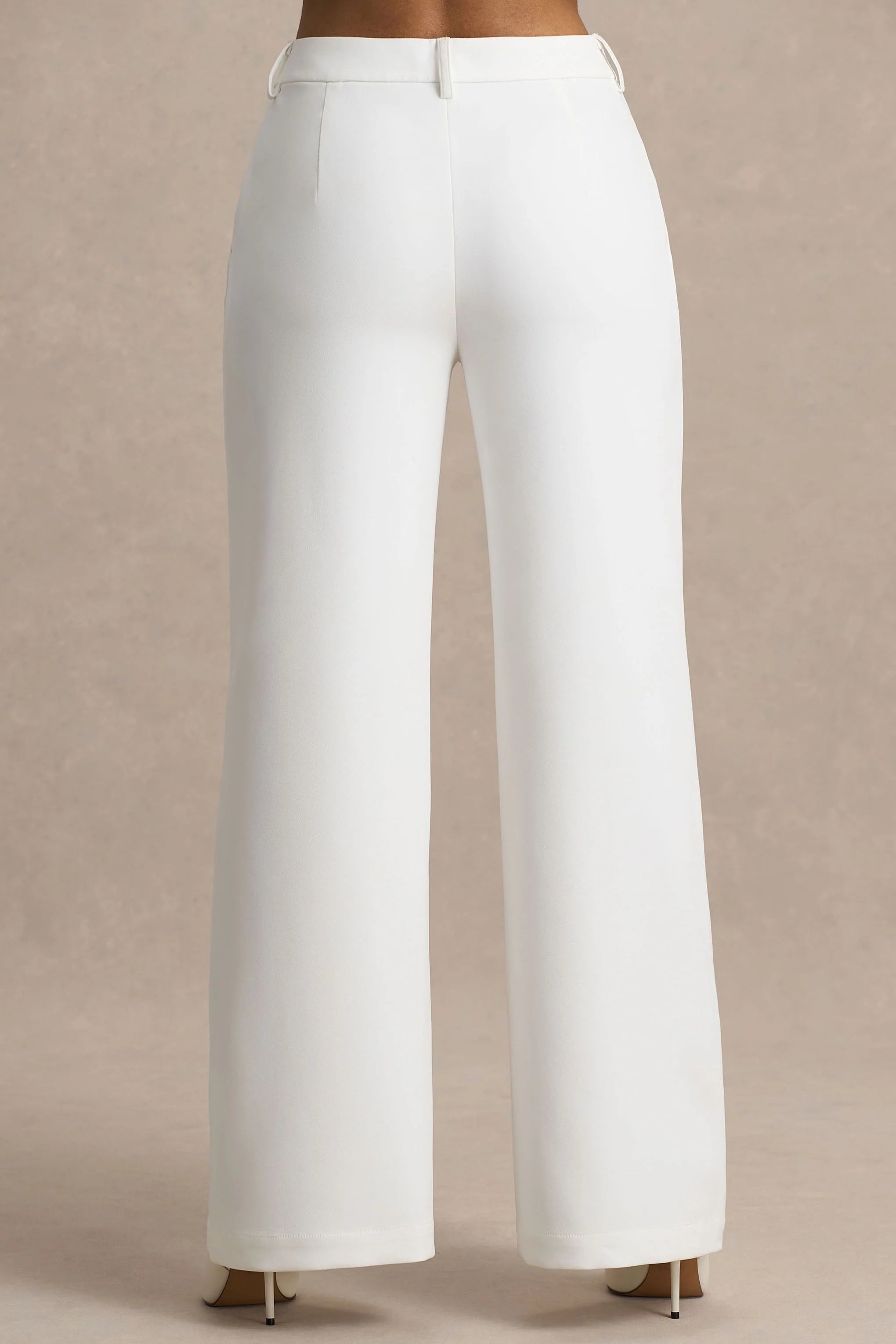 Silvia White Straight Leg Trousers