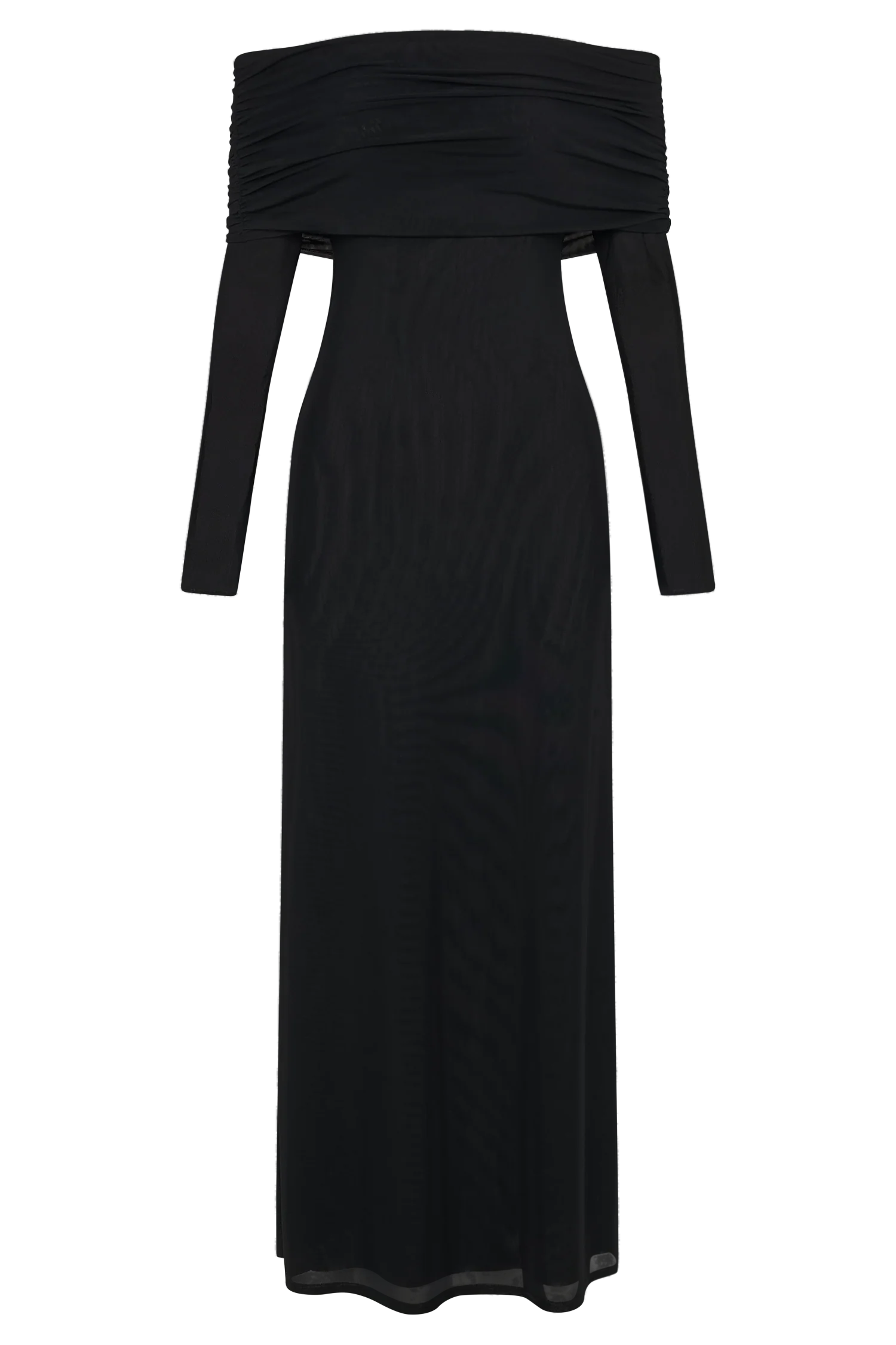 Josie Off Shoulder Mesh Maxi Dress Black