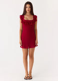 Malina Mini Dress - Deep Red