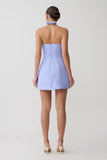 Ella Bow Detail Halter Mini Dress Periwinkle Blue