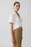 Noelia Tie Back Short Sleeve Shirt White