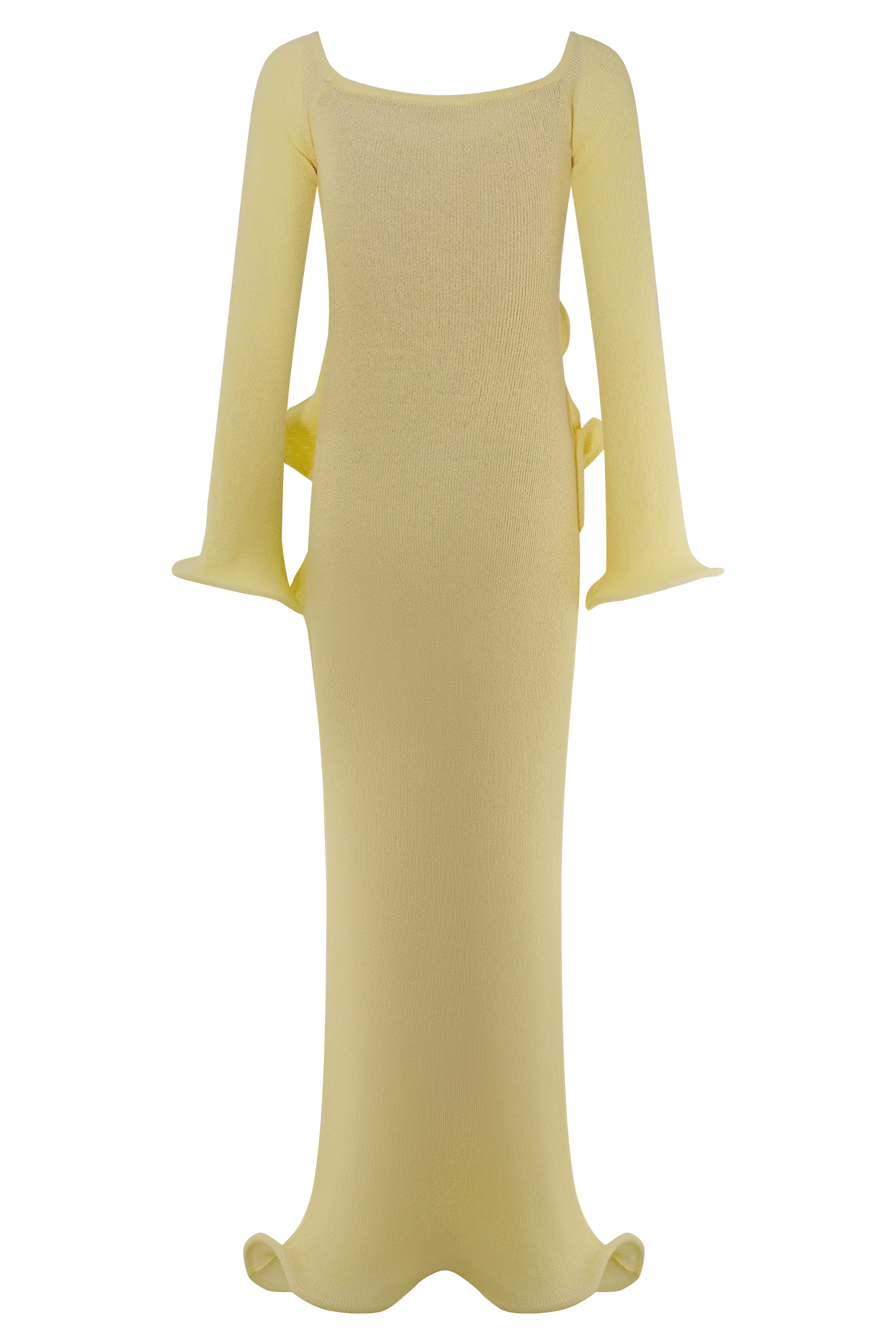 Sandrine Off Shoulder Knit Maxi Dress Lemon