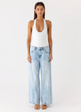 Set The Scene Halter Bodysuit White