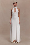 Juliet Slinky Maxi Dress With Scarf White