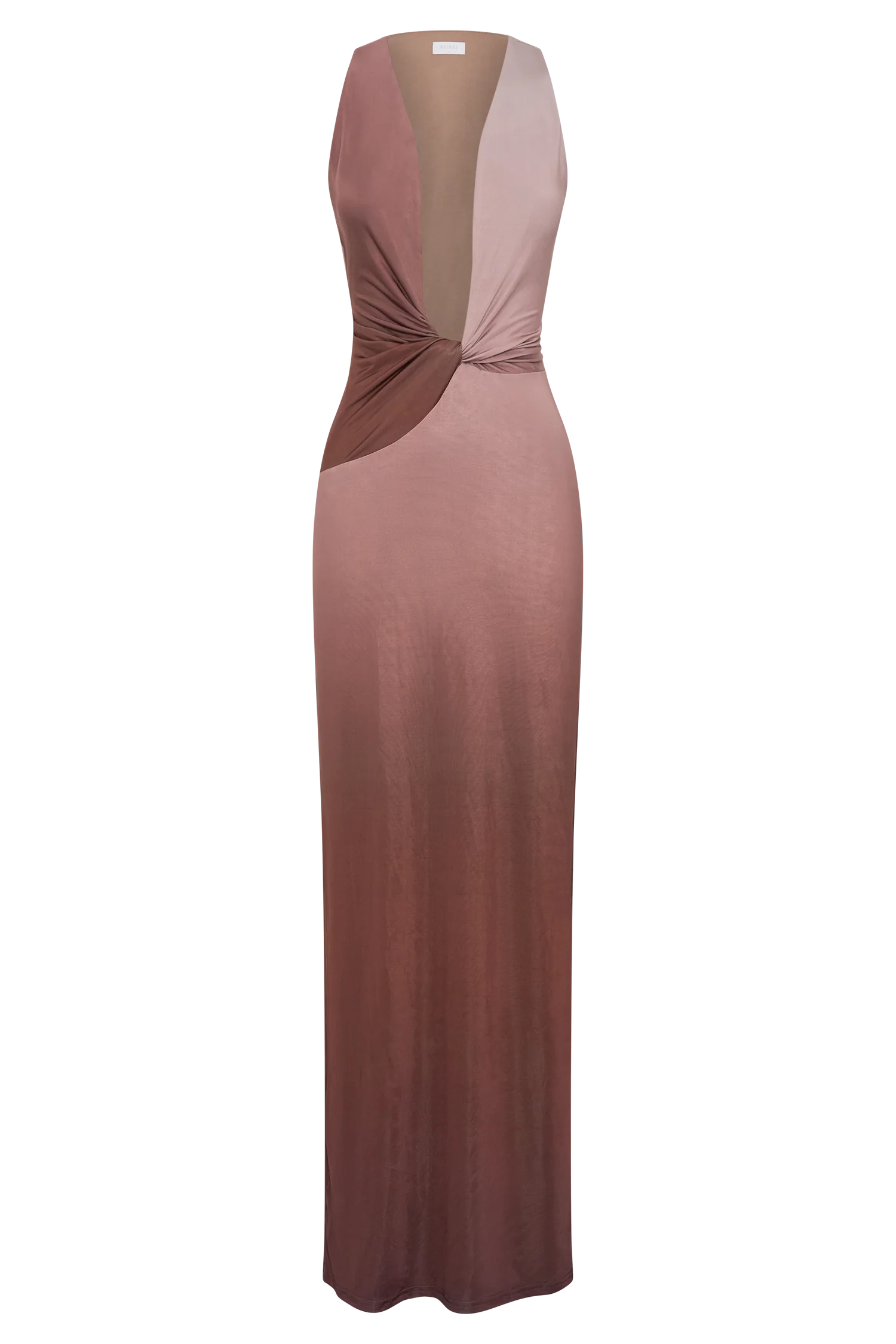 Stella Draped Slinky Maxi Dress Mocha Ombre