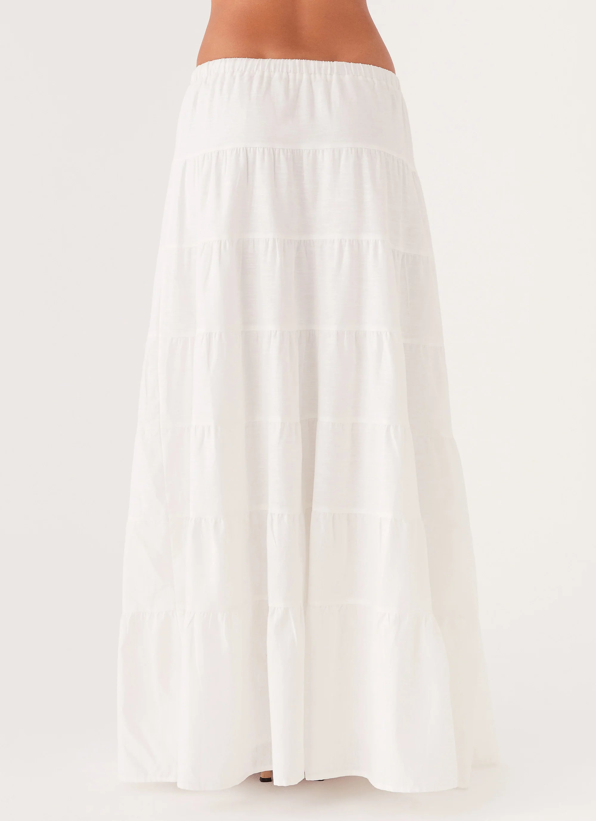 Mariella Linen Maxi Skirt White