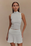 Indy Pointelle Knit Mini Skirt Ivory