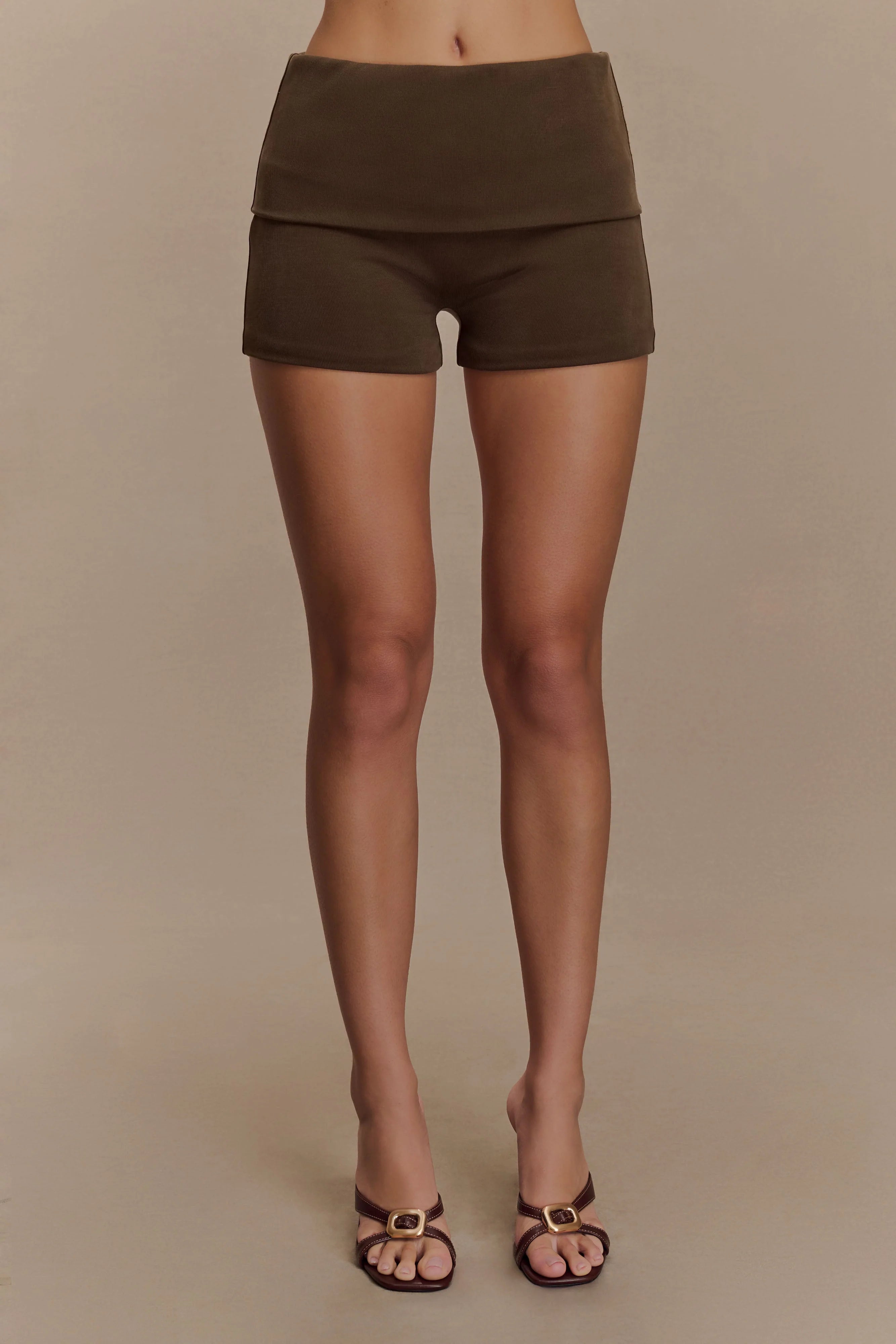 Birdie Fold Over Shorts Chocolate