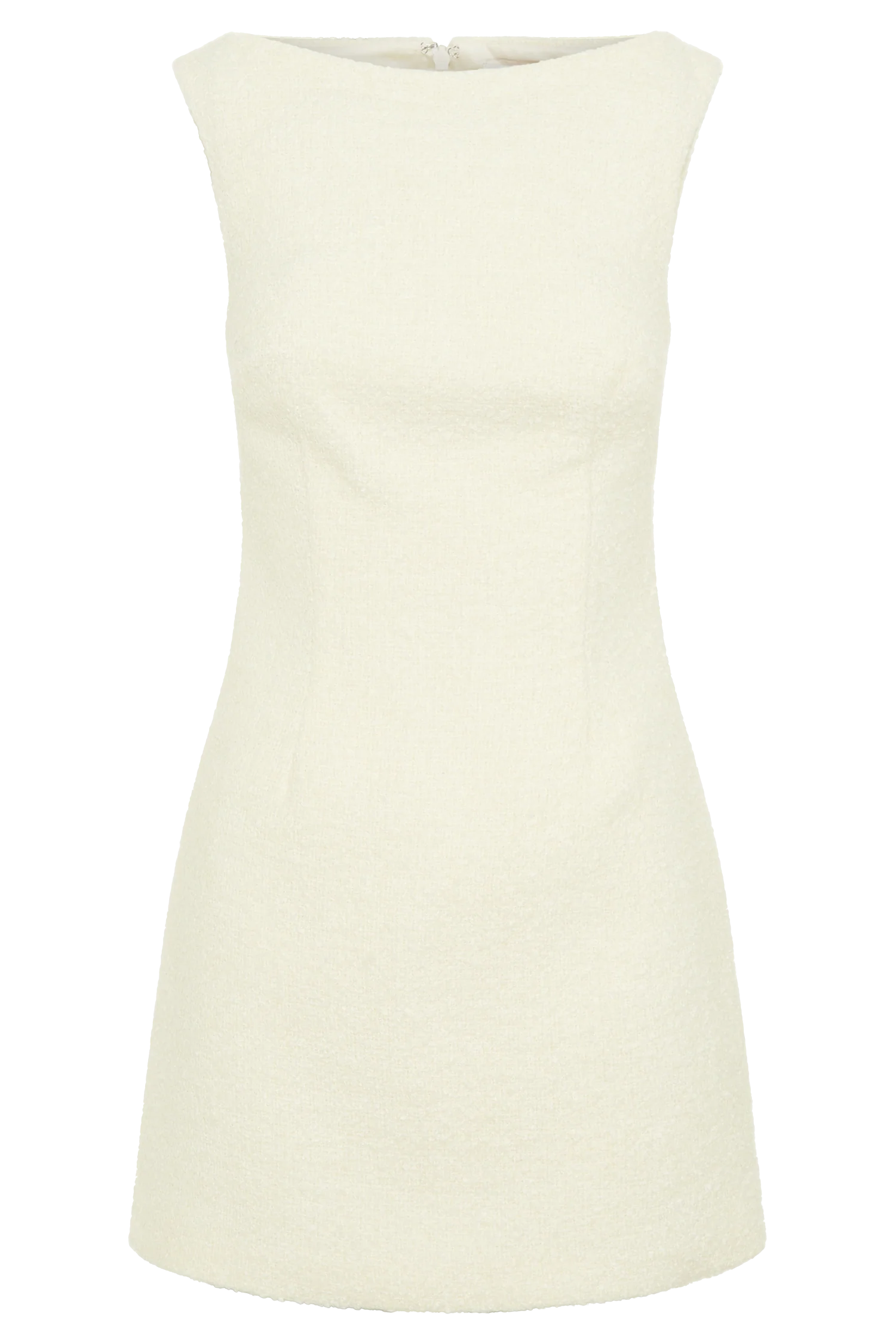 Angela Textured Boucle Mini Dress Ivory