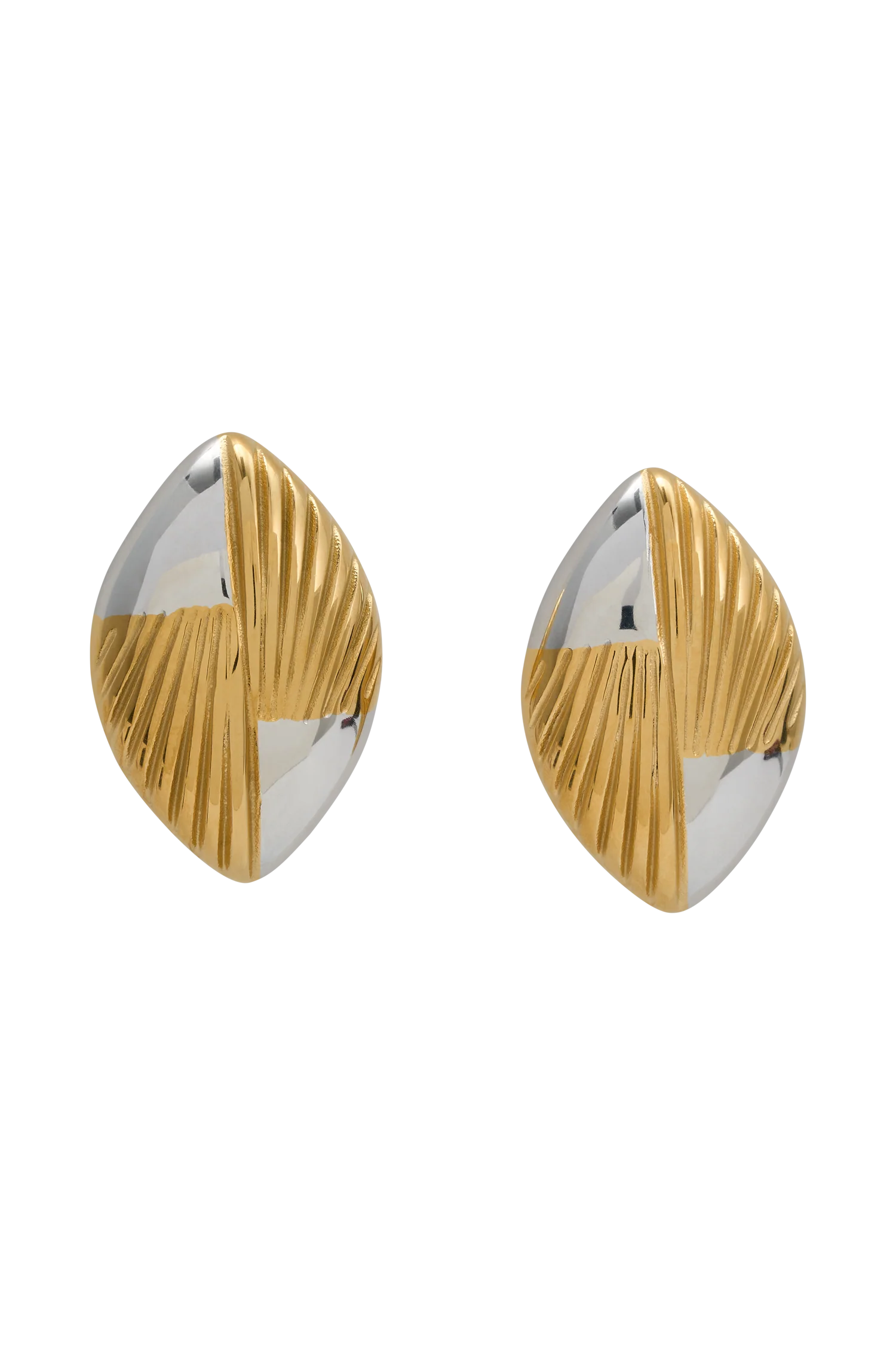 Felicity Mixed Metal Oval Earrings Gold