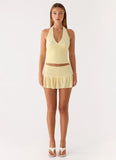 Mimi Beaded Mini Skort - Yellow