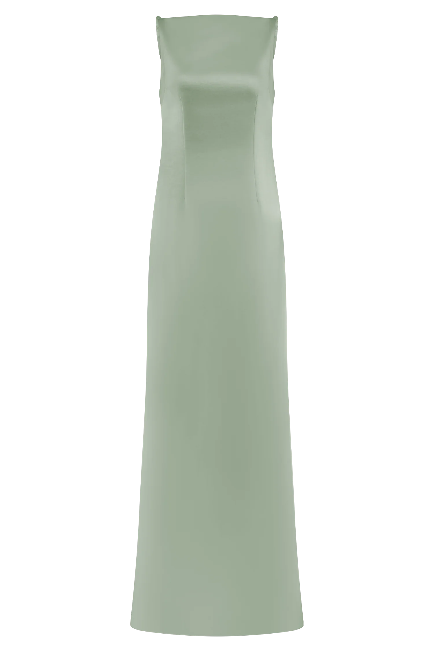 Violet Sleeveless Satin Maxi Dress Sage