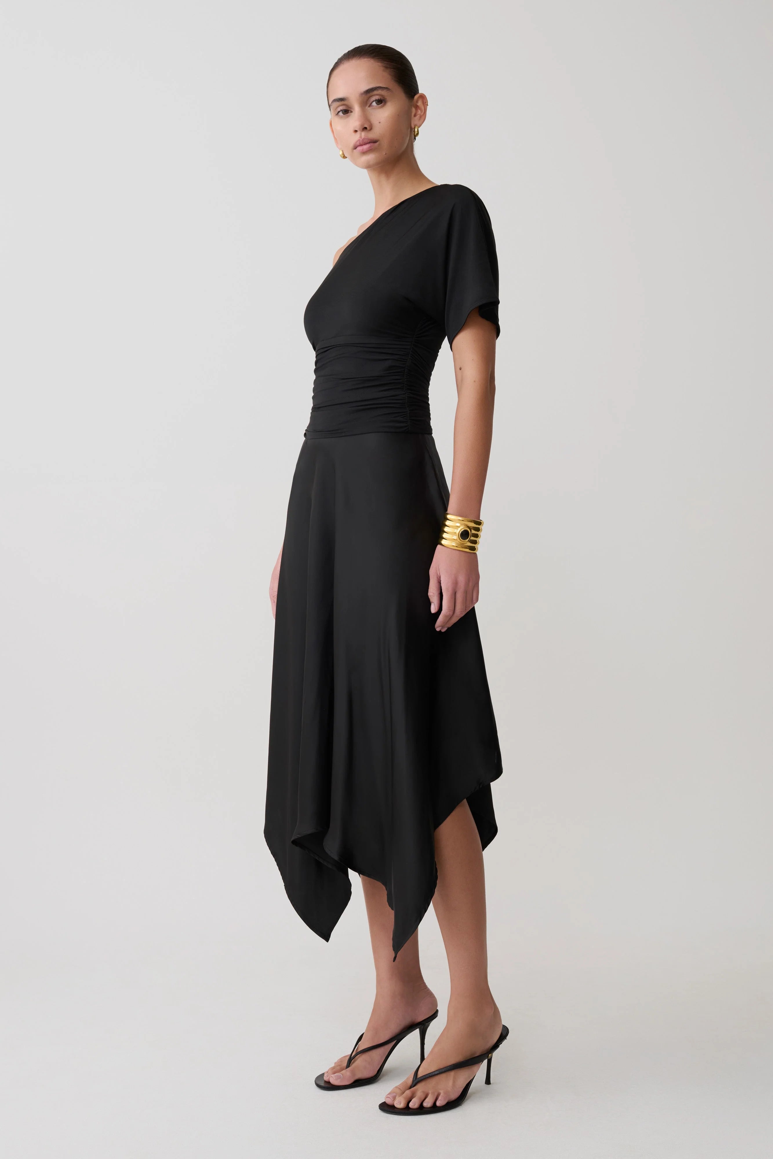 Luu Off Shoulder Slinky Top Black