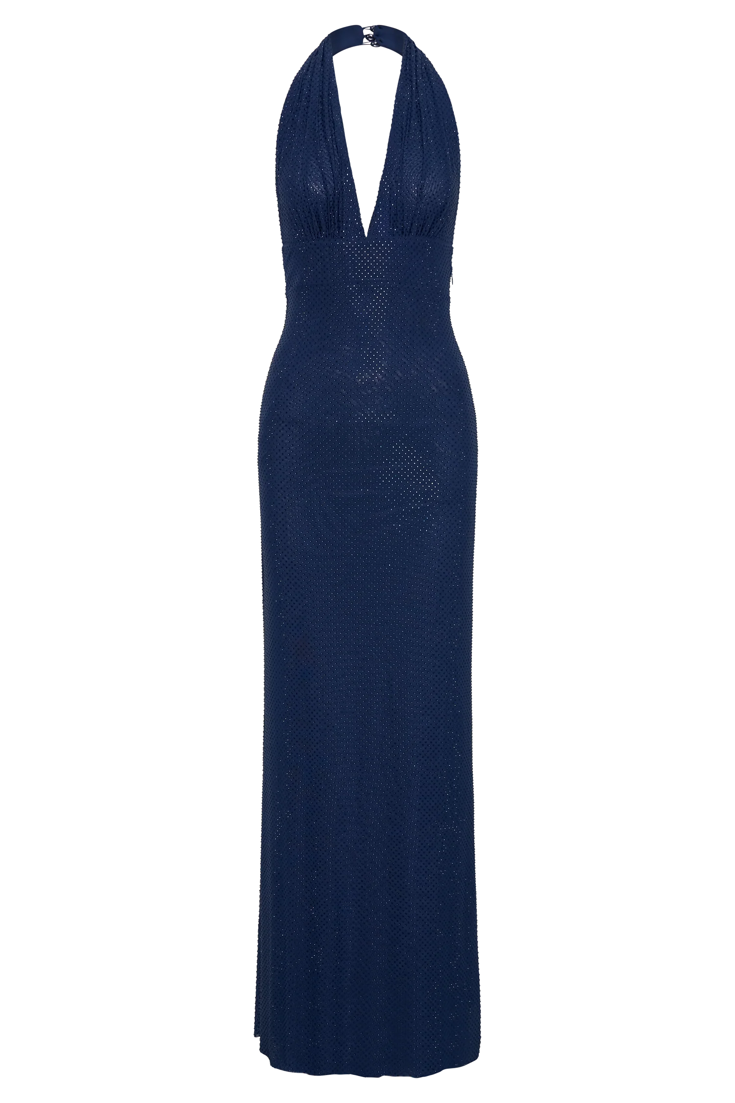 Harriet Halter Neck Diamante Maxi Dress Navy