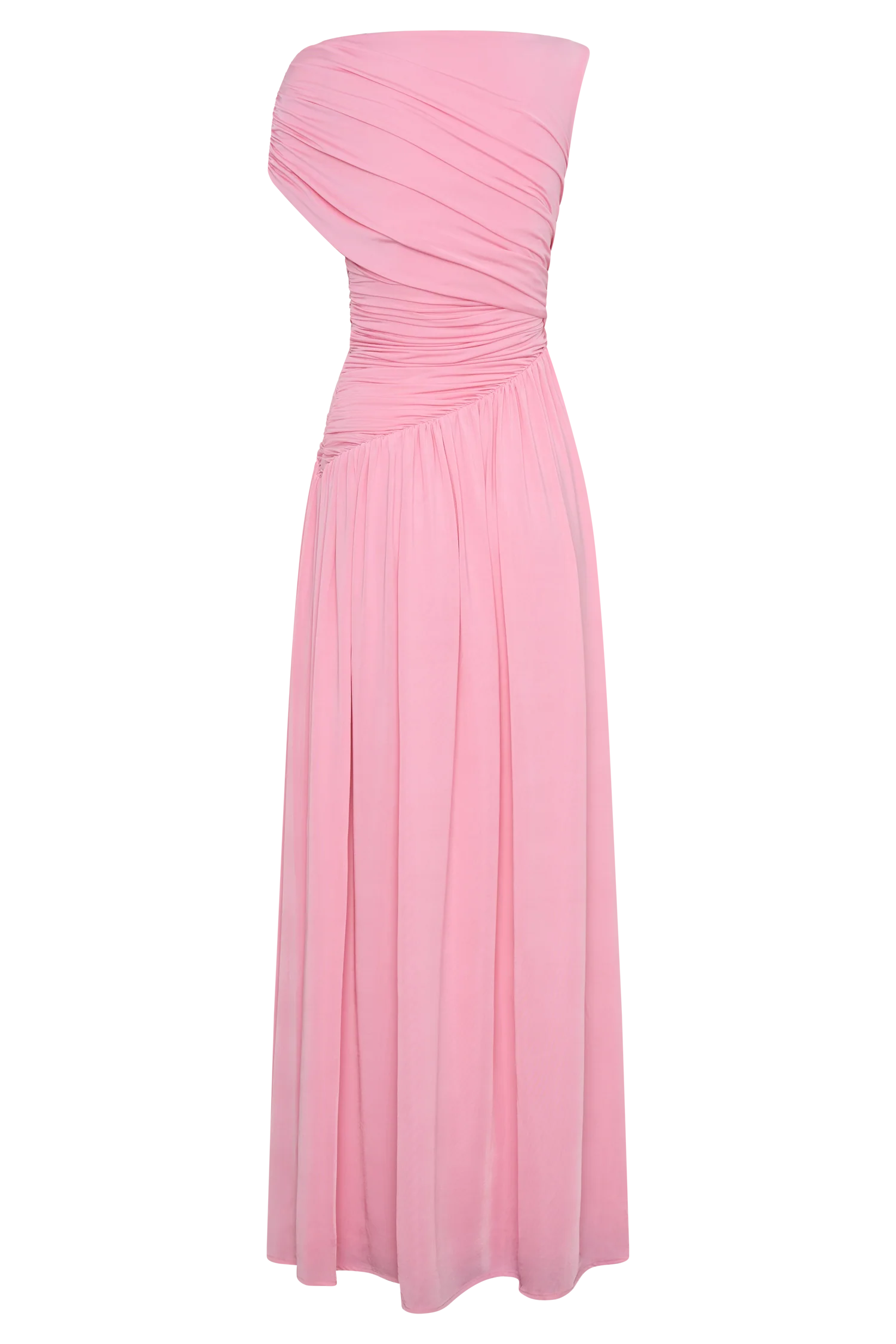 Ayeshya Slinky Asymmetric Maxi Dress Candy Pink