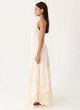 Fabienne Spliced Cotton Maxi Dress Ivory