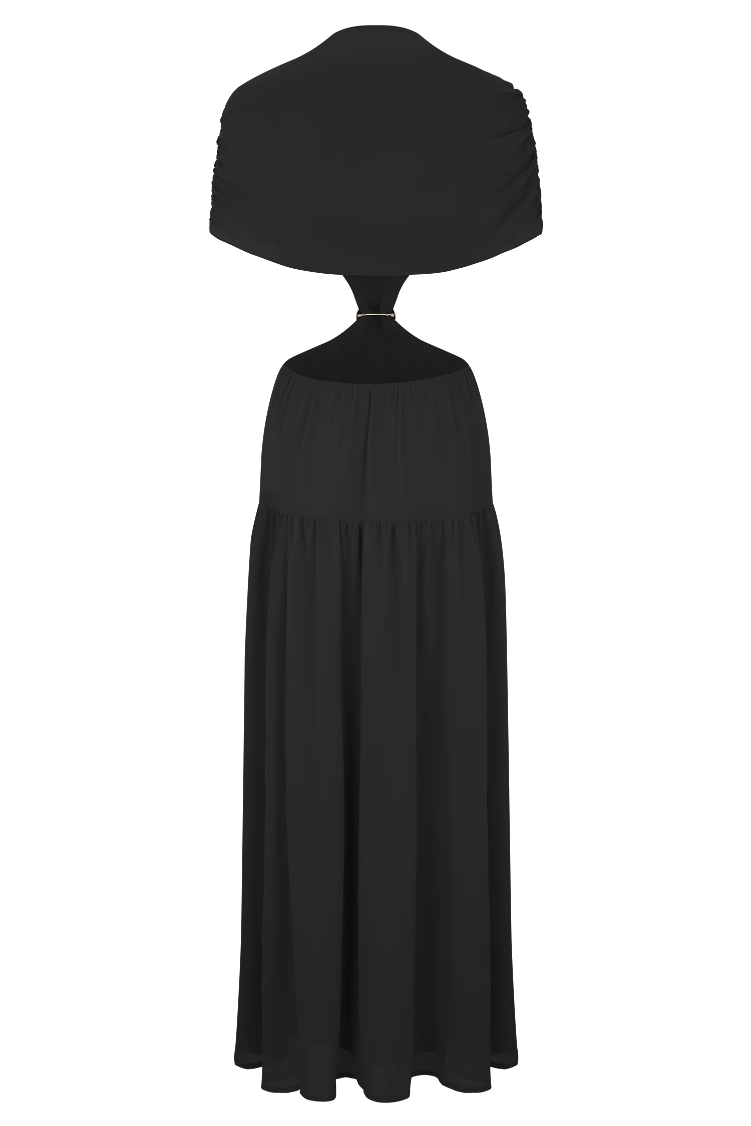 Georgina Chiffon Midi Dress Black
