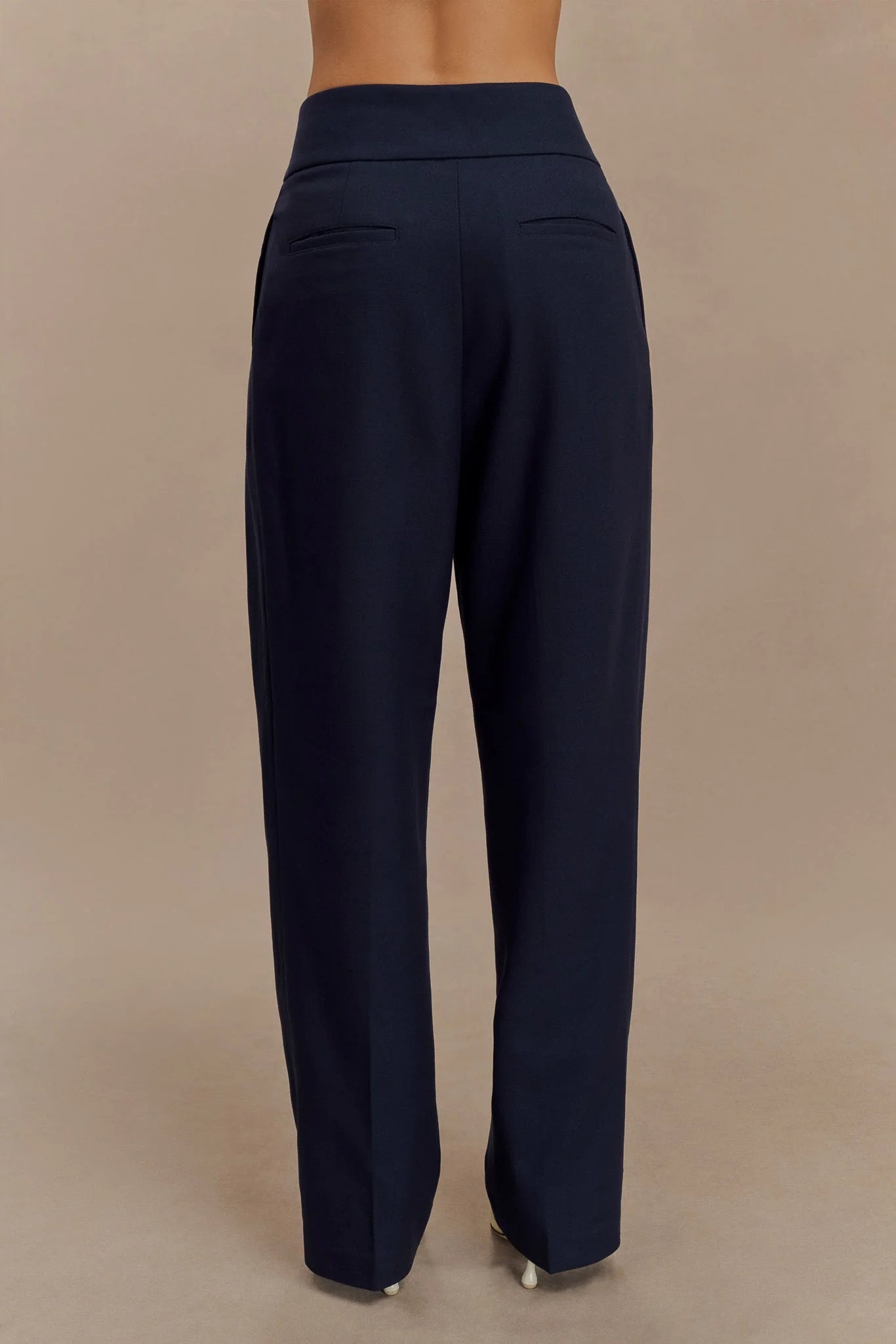 Penelope Pleated High Waisted Pants Dark Navy