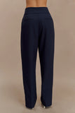 Penelope Pleated High Waisted Pants Dark Navy