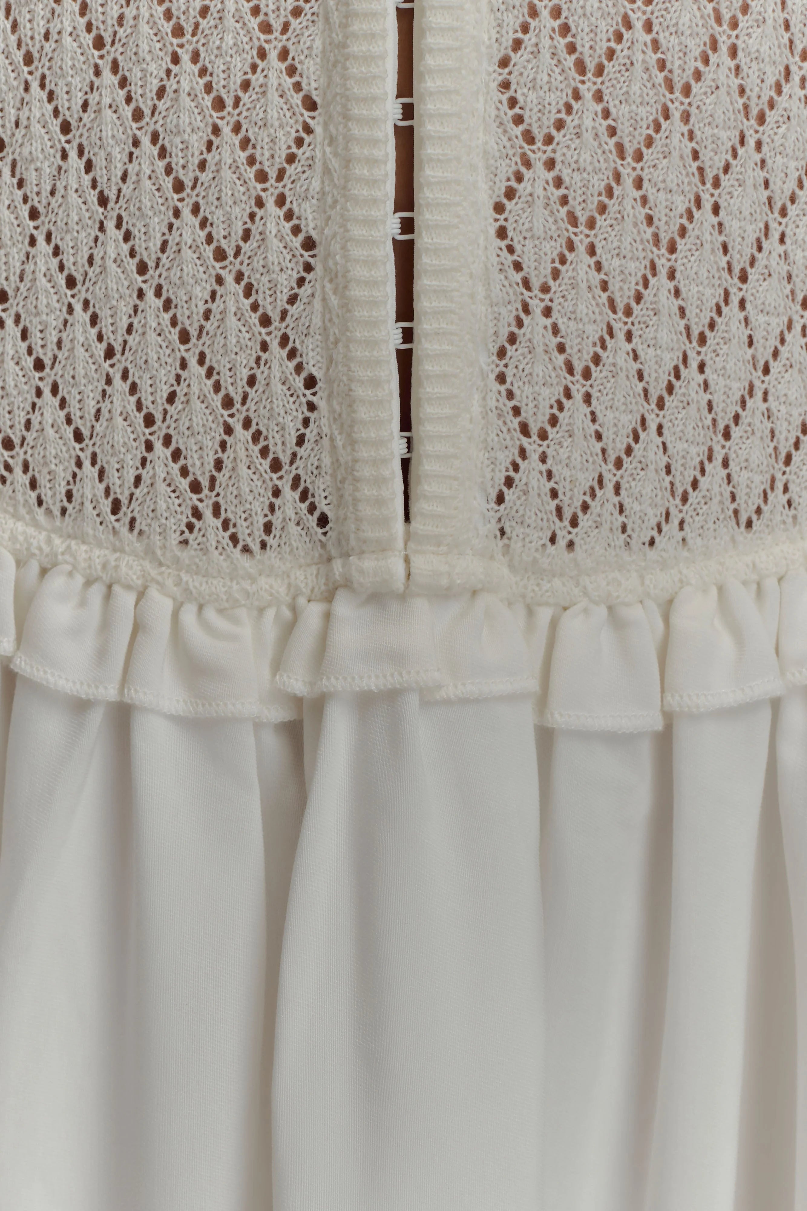Tahlia Pointelle Knit Midi Dress White