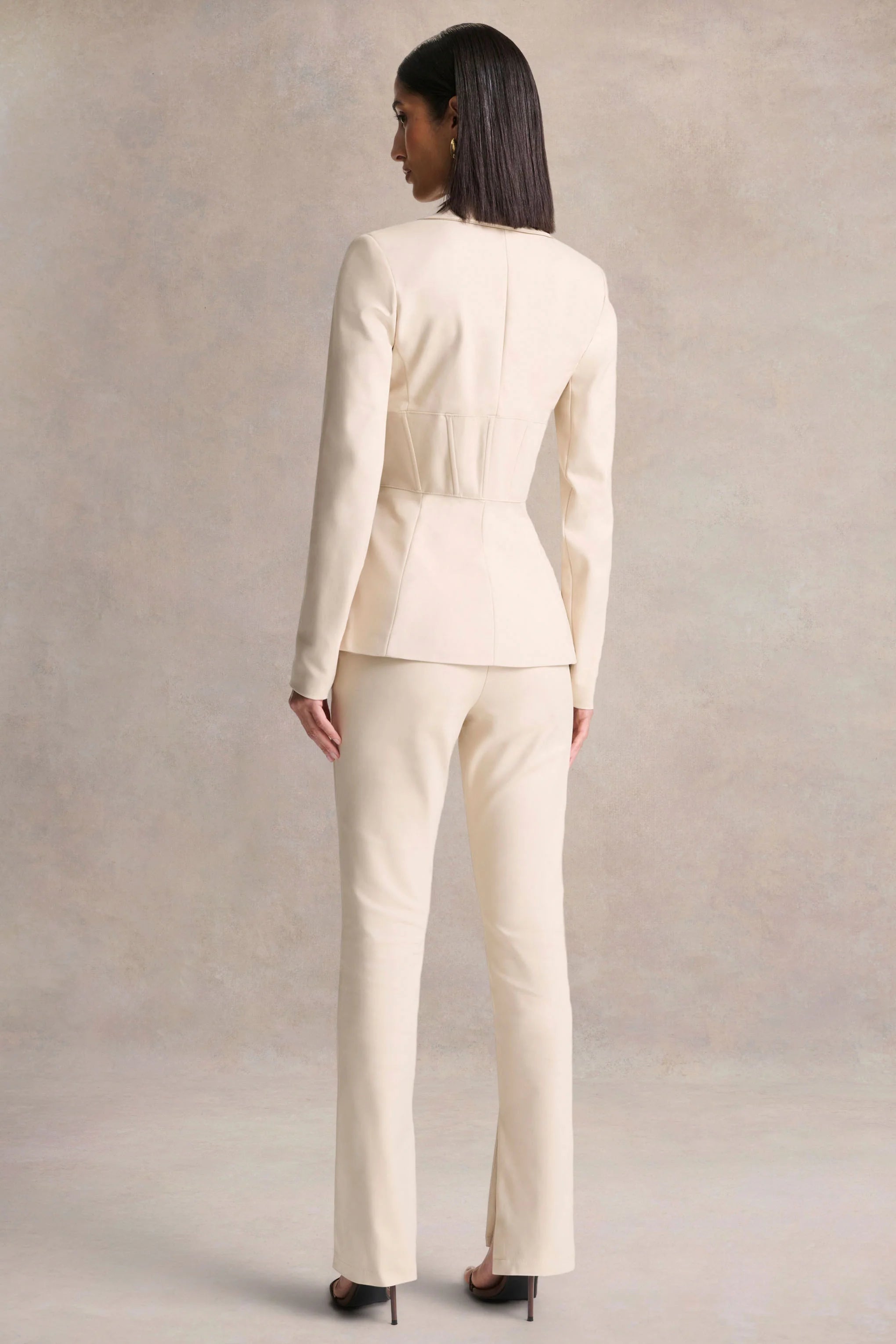 Wonder Woman Cream High Waist Tailored Trousers With Hem Split