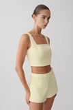 Josephine Crop Top With Open Back Lemon