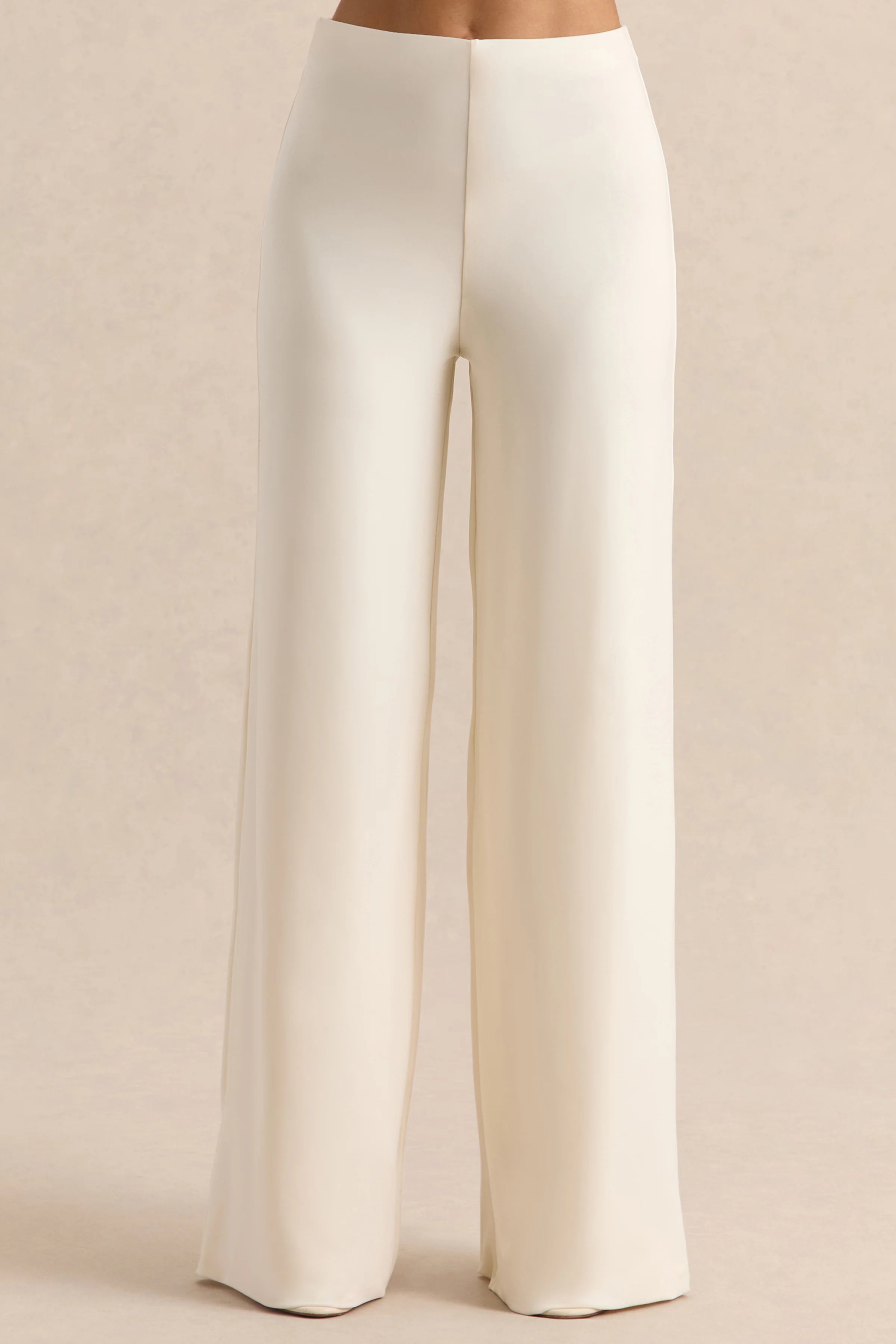 Safirra White Wide Leg Trouser