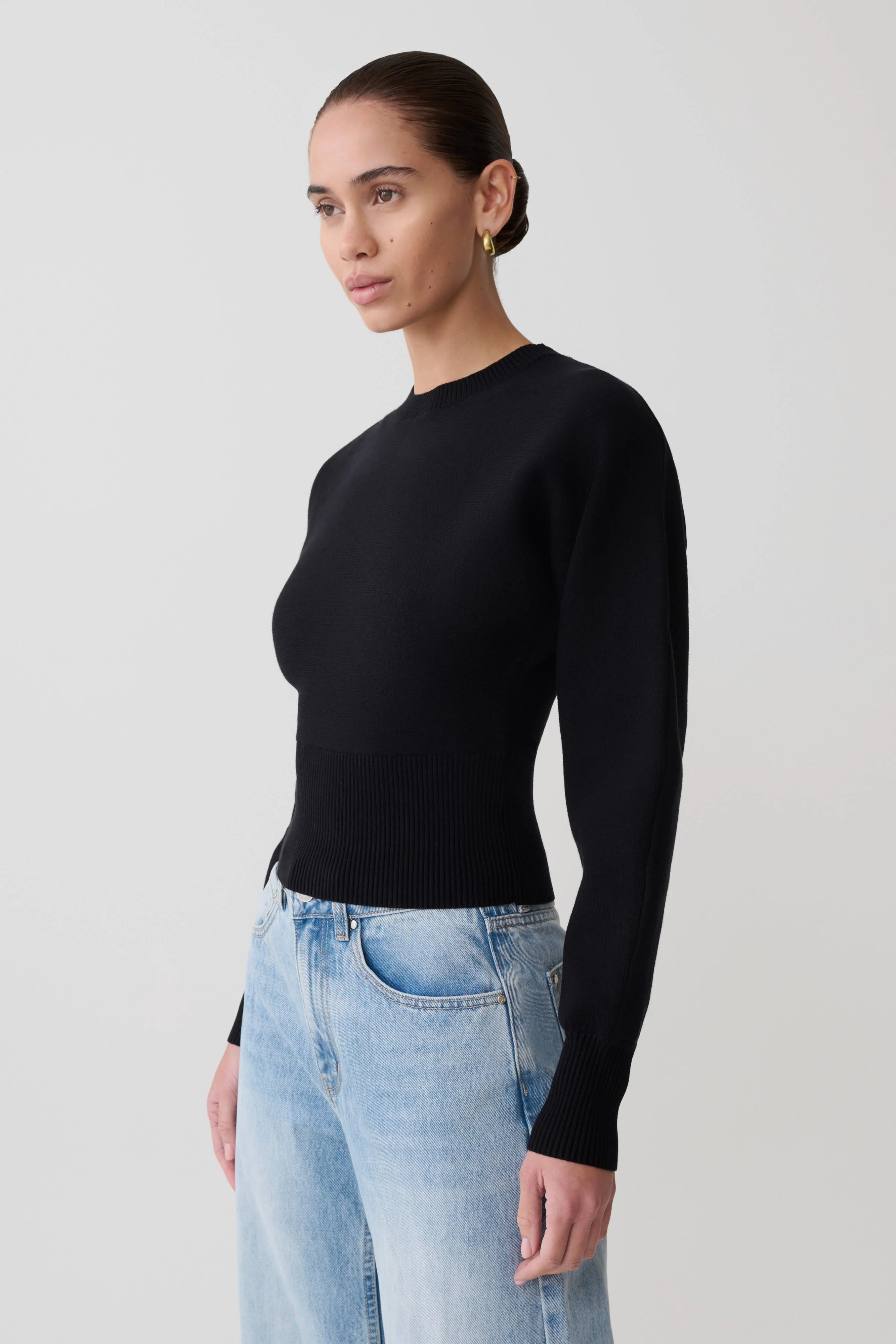 Ciaralee Cinched Waist Jumper Black