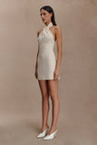 Christina Cross Over Mini Dress Buttercream