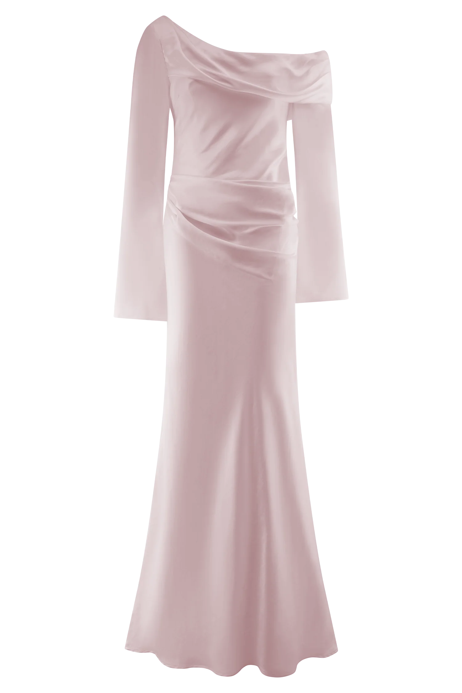 Iris Long Sleeve Satin Maxi Dress Soft Pink