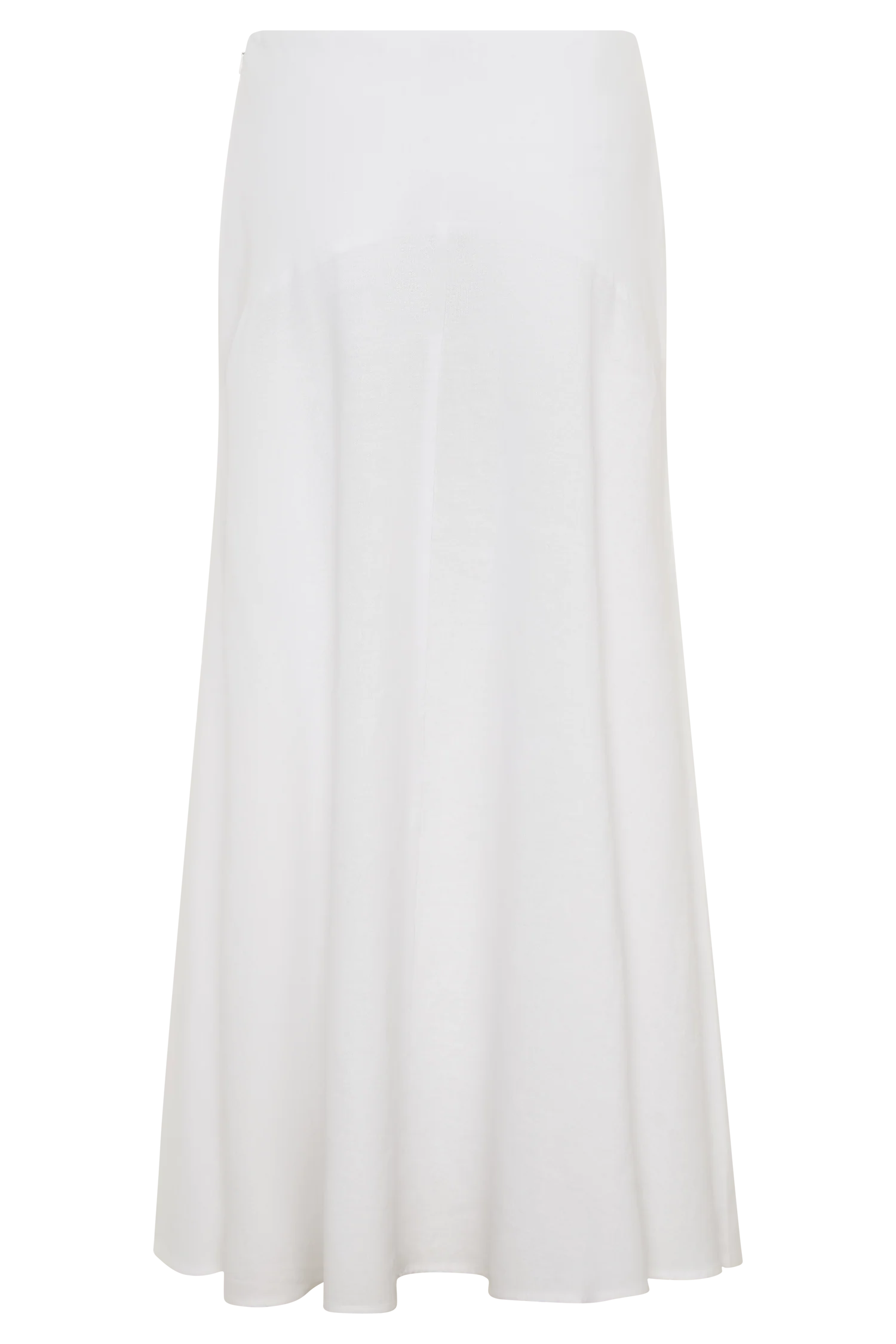 Selma Curved Waist Midi Skirt White