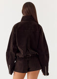 Marlow Faux Suede Jacket Chocolate