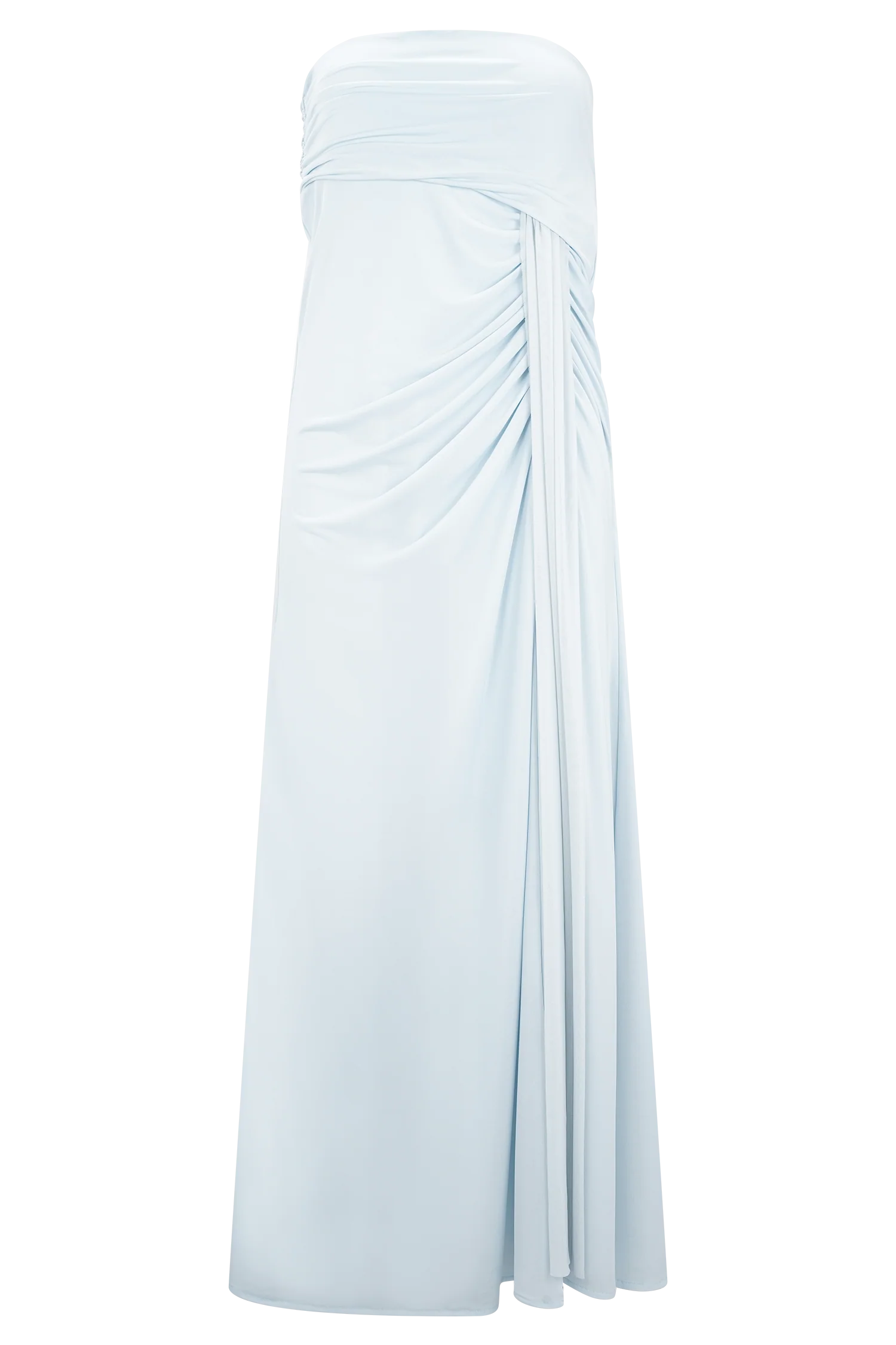 Calandra Slinky Maxi Skirt Pale Blue
