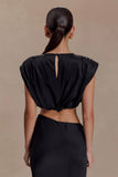Zendaya Silk Crop Top Black