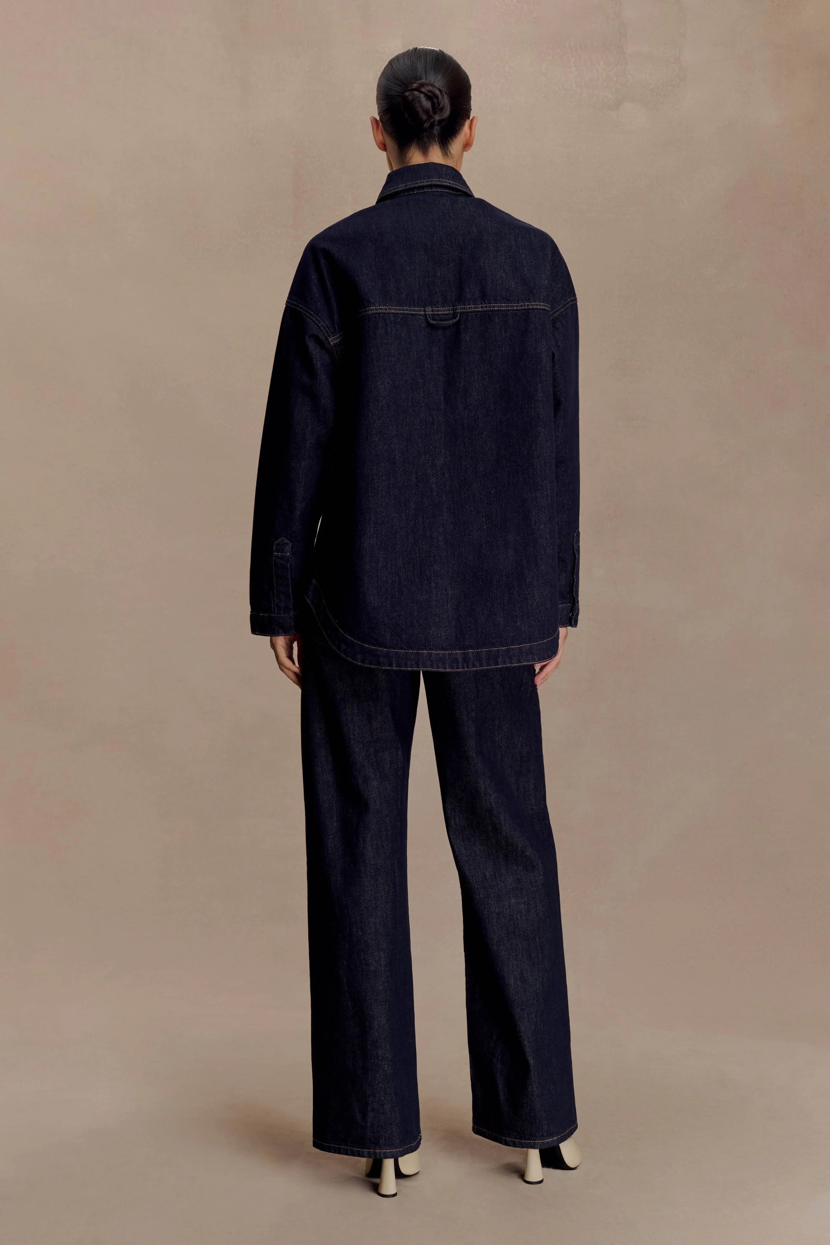 Lioda Oversized Denim Shirt Washed Indigo Blue