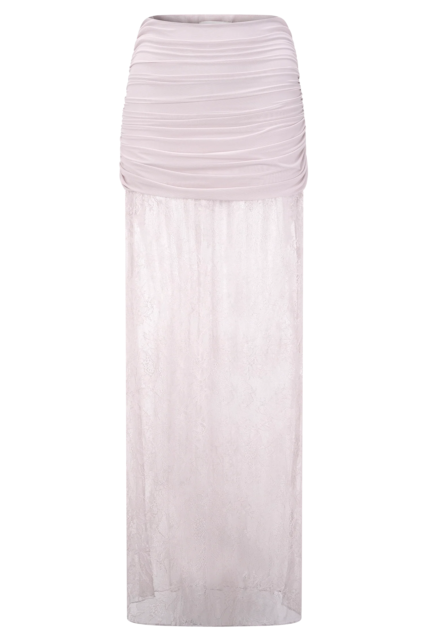 Guinevere Lace And Mesh Maxi Skirt Lilac