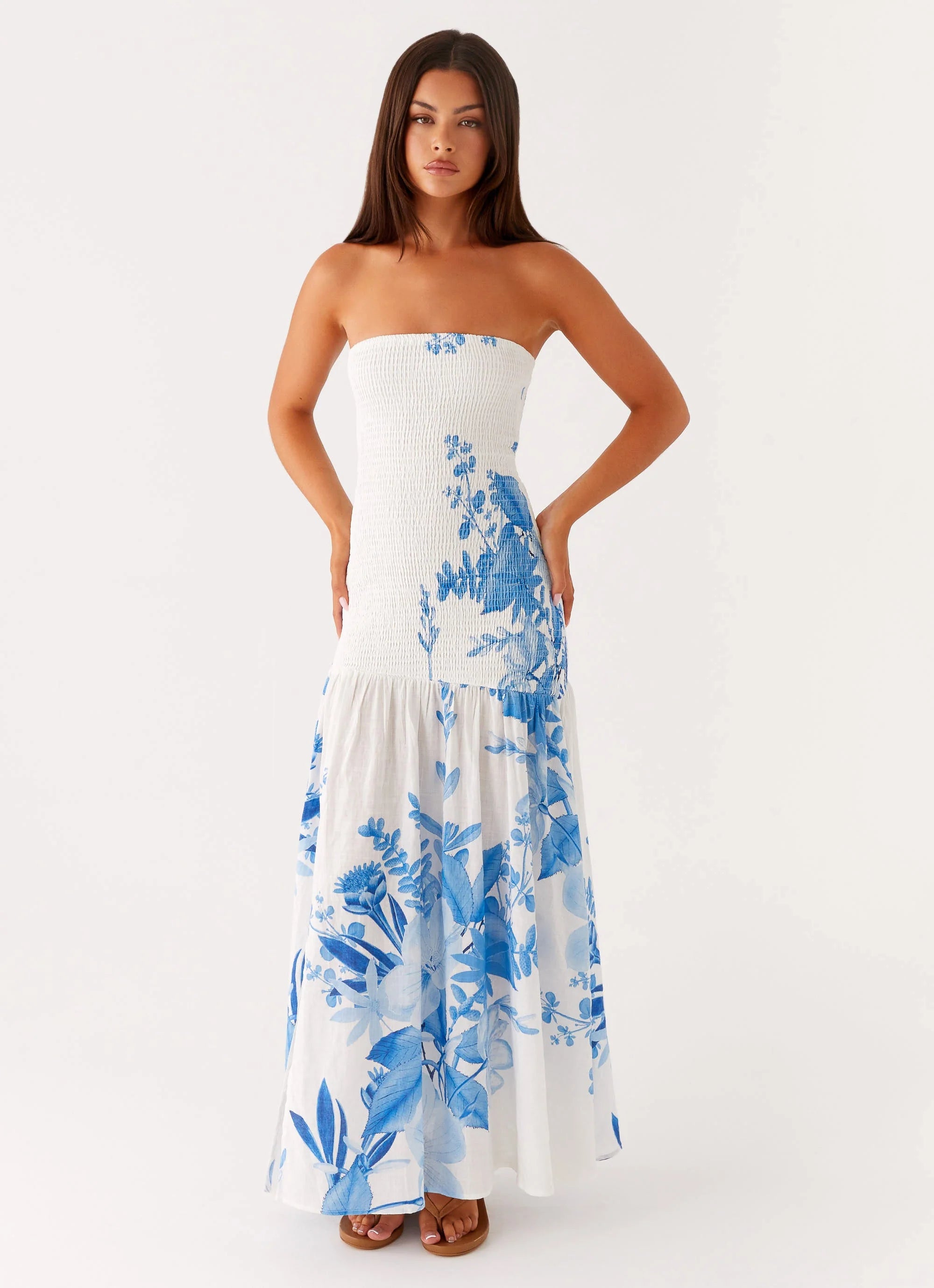 Rebecca Maxi Dress Blue Floral Print