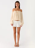 Sandali Off Shoulder Top Cream