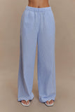 Hansen Wide Leg Pants Blue Pinstripe