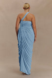 Micaela Chiffon Gathered Maxi Dress Alaskan Blue