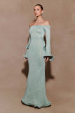 Sandrine Lurex Knit Maxi Dress Aqua
