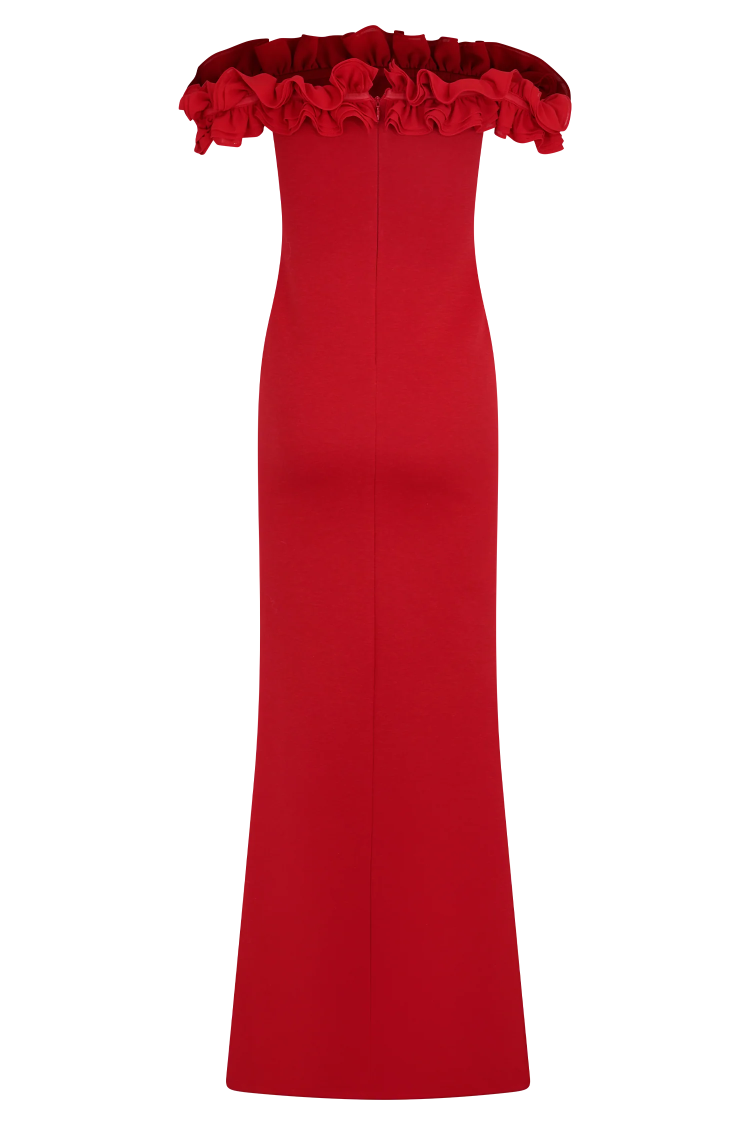 Nova Ruffle Off Shoulder Maxi Dress Ruby