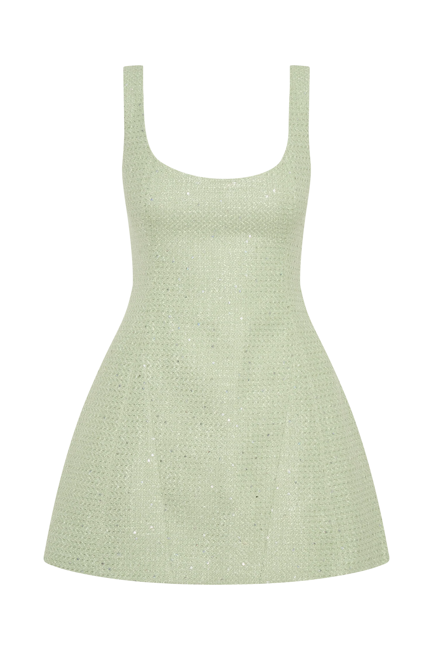 Beth Tweed Mini Dress Pastel Green