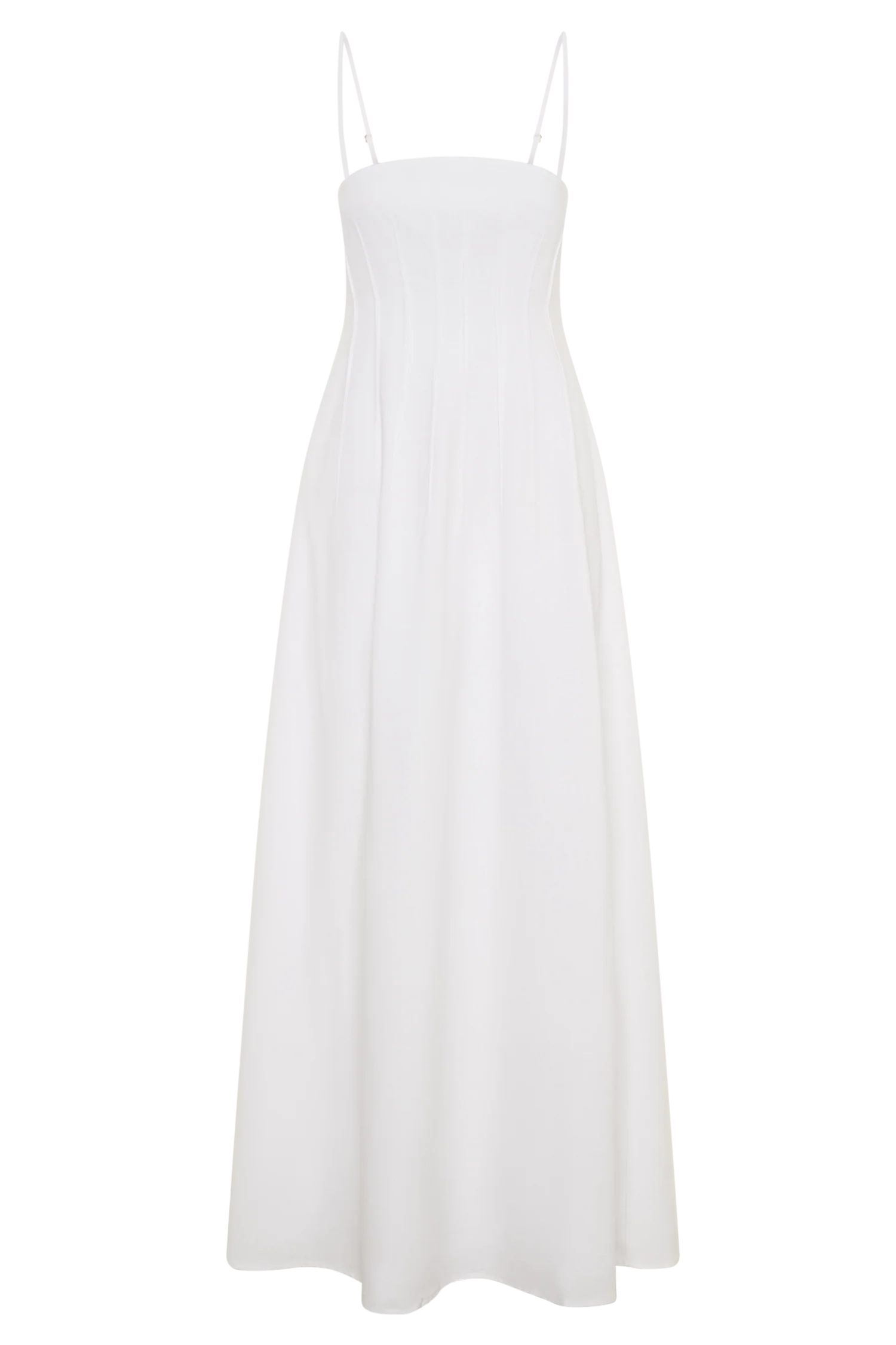 Sofie Pintuck Linen Maxi Dress White