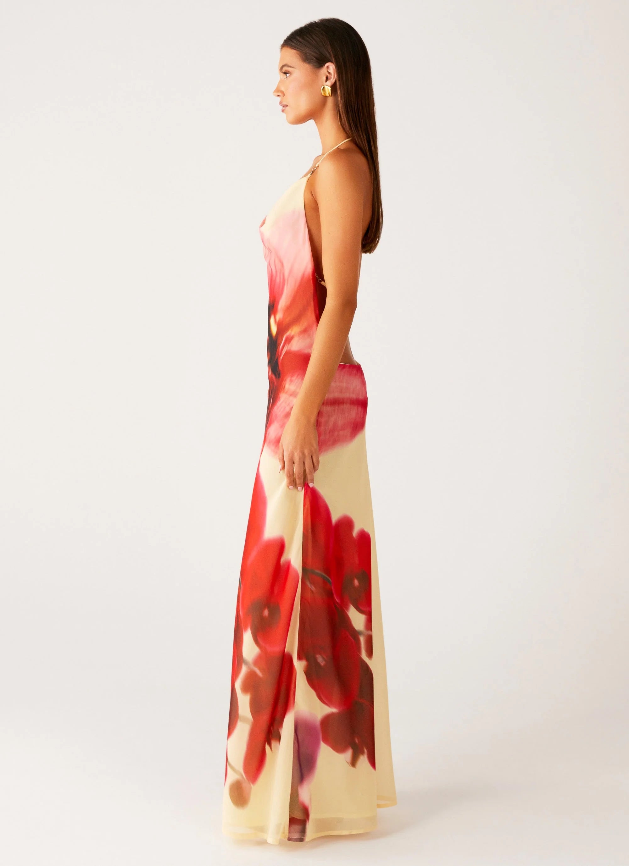 Morning Crush Cowl Maxi Dress Yellow Bloom