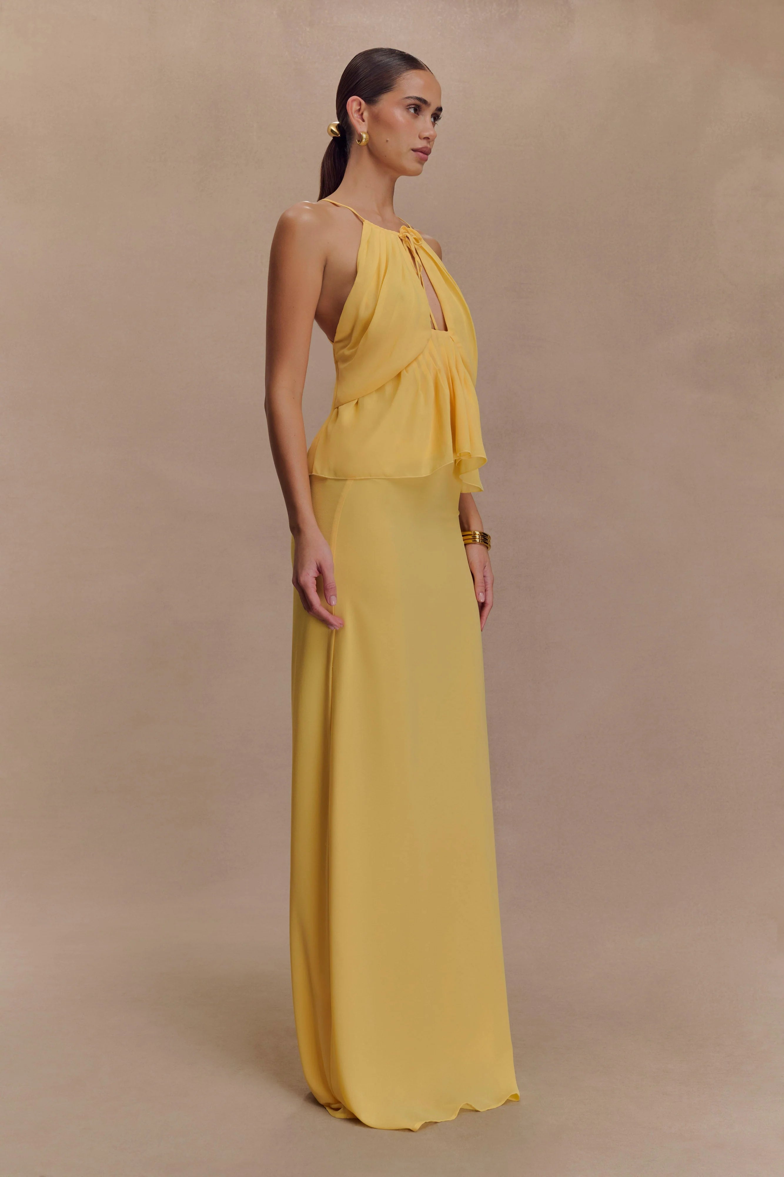 Korra Chiffon Halter Top Butterscotch