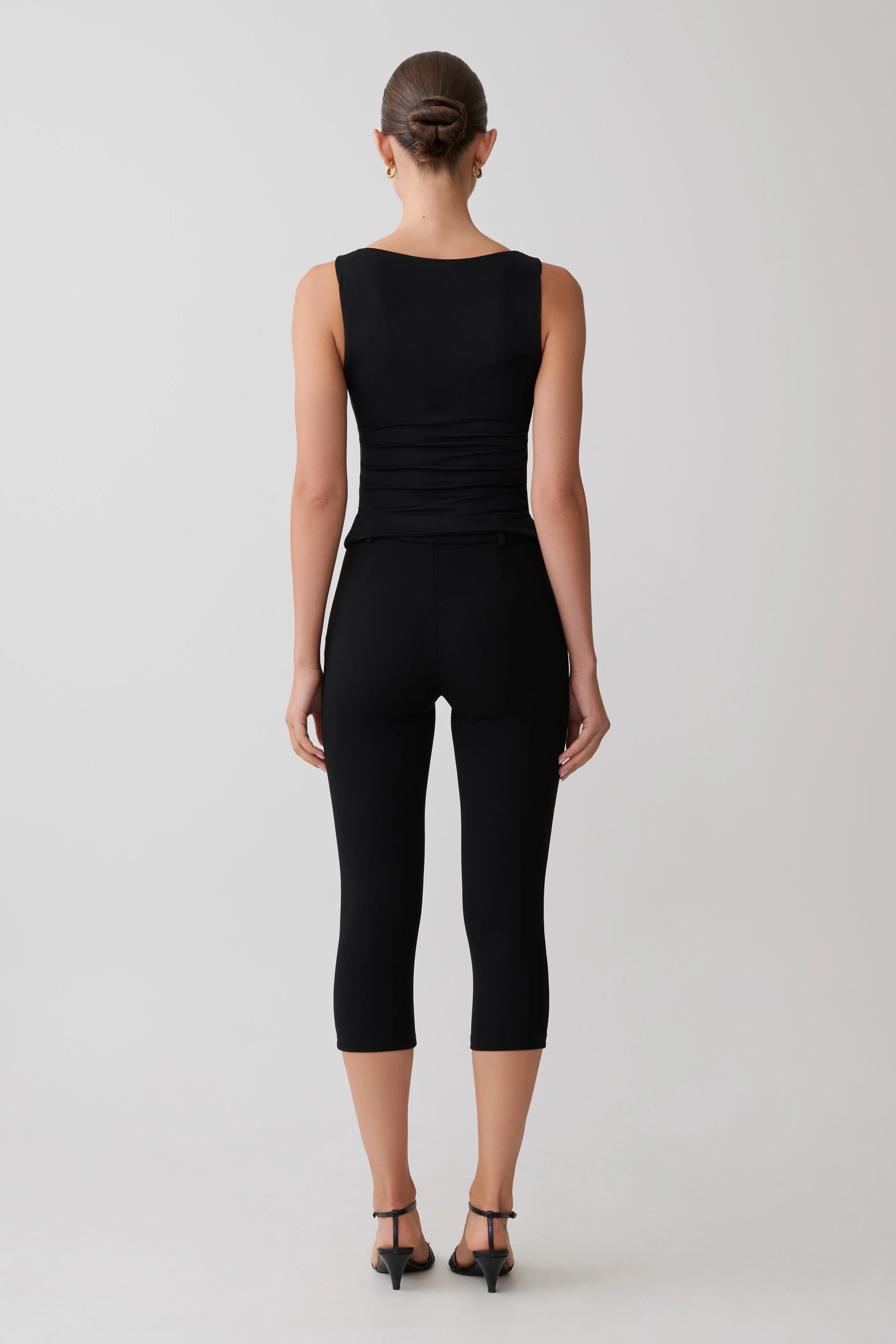 Millie Twist Sleeveless Top Black