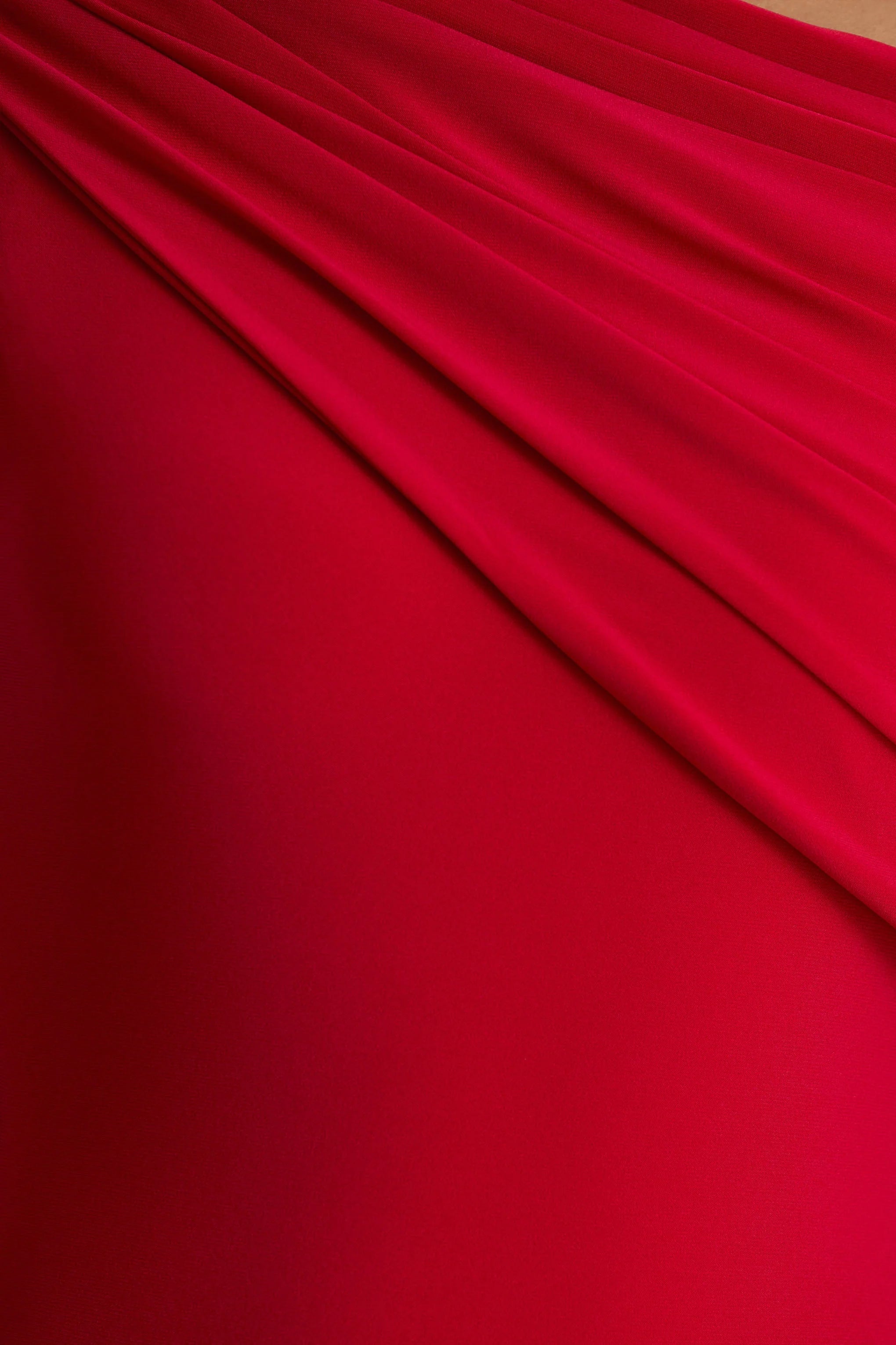 Zendaya Red Asymmetric Neck Fishtail Maxi Dress With Sash