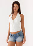 Justin Low Rise Denim Shorts - Vintage Blue Bleach Wash
